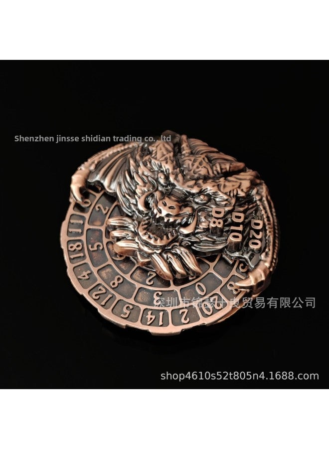 new demon dragon metal turntable seven-in-one rotating dnd dice czulu table game accessories dice turntable